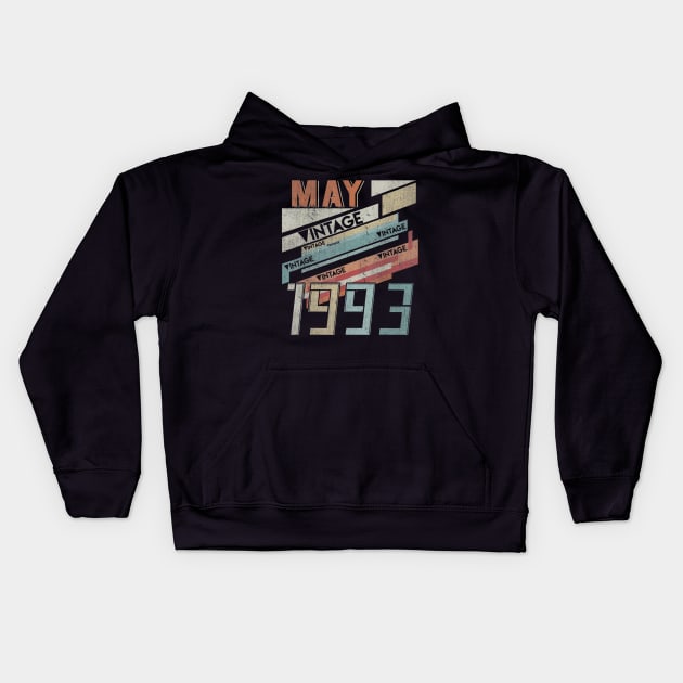 Born In MAY 1993 270th Years Old Retro Vintage Birthday Kids Hoodie by teudasfemales
